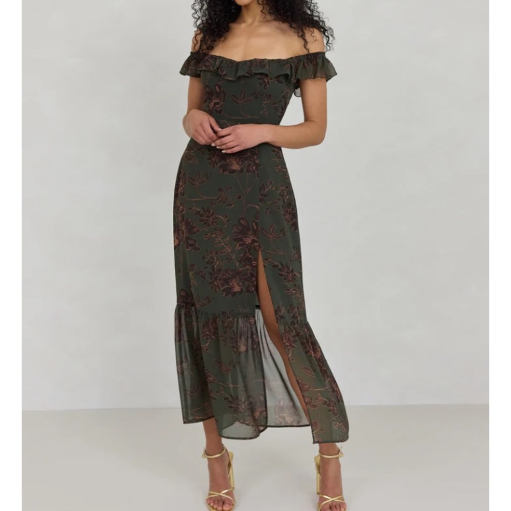 Park and Fifth Renfrew Dress Small Green Wedding Guest Reformation Style Dress